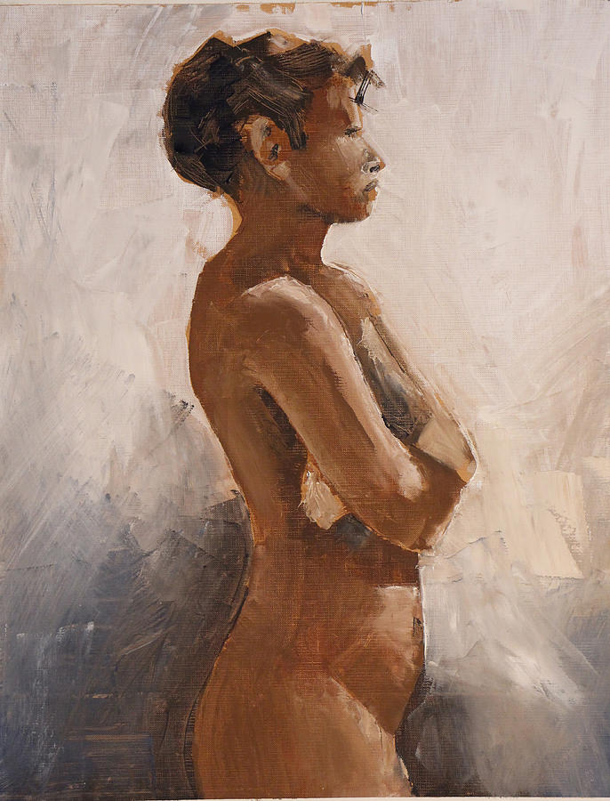 Nude Painting - Nicole Knifed  by James Strohmeyer