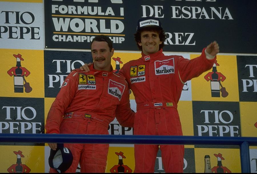 Nigel Mansell and Alain Prost. Photograph by Pascal Rondeau