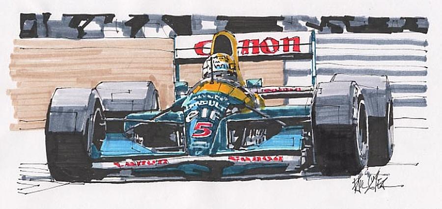 Nigel Mansell Williams Grand Prix Of Portugal Drawing By Paul Guyer