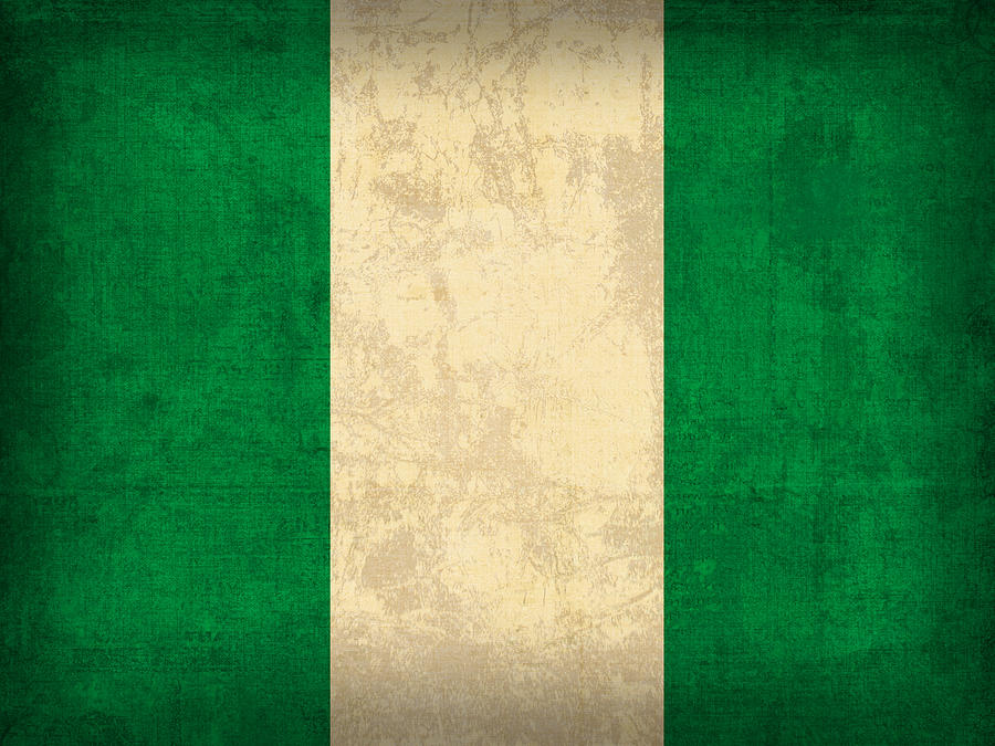 Vintage Mixed Media - Nigeria Flag Vintage Distressed Finish by Design Turnpike