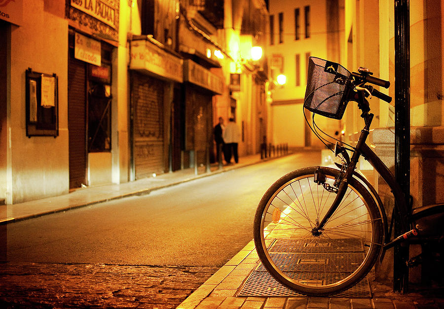 Nigh Bike Wheels Photograph by Manuel Orero Galan