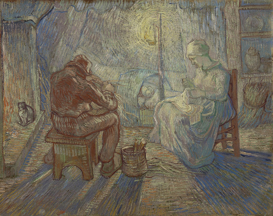 Night After Millet Painting by Vincent Van Gogh