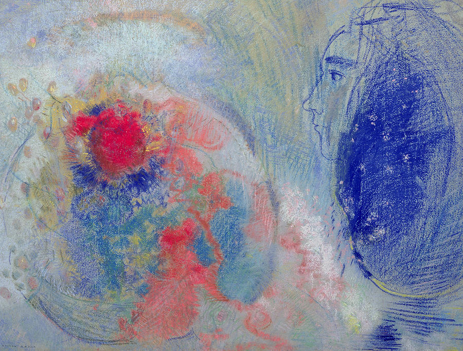 Night and Day Pastel by Odilon Redon