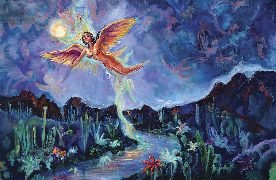 Night Angel Painting by Shari Silvey