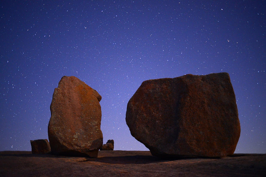 Night at Enchanted Rock Photograph by Mark Langford