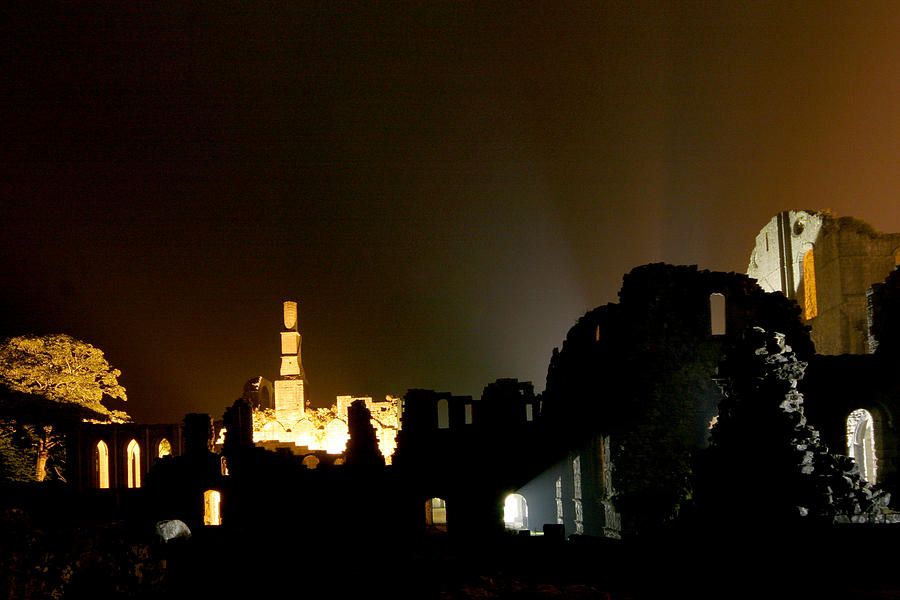 Night at Fountains Abbey Photograph by John Topman