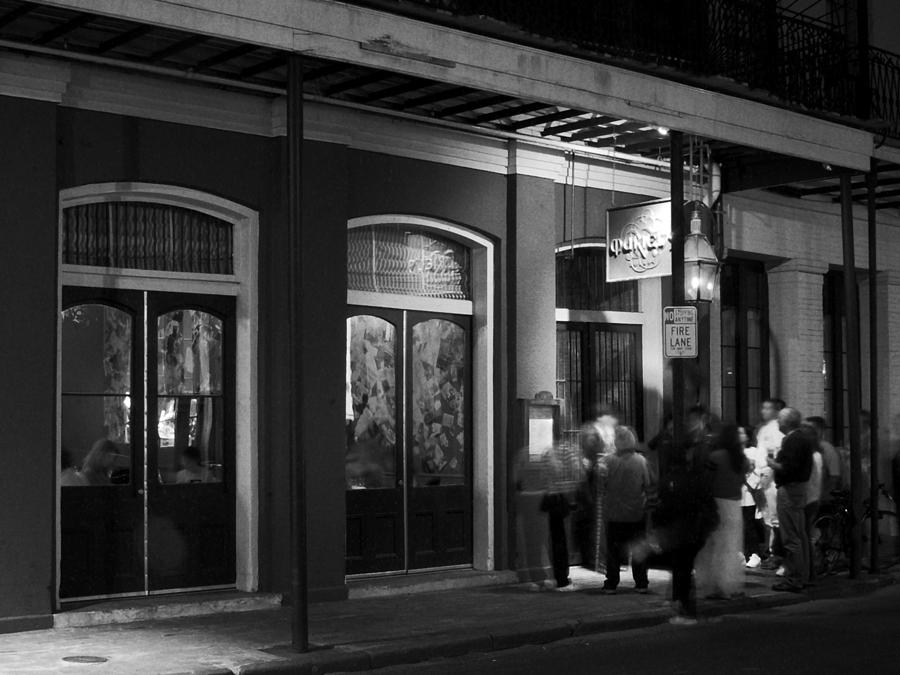 Night at Muriels Jackson Square in Black and White Photograph by Greg and Chrystal Mimbs