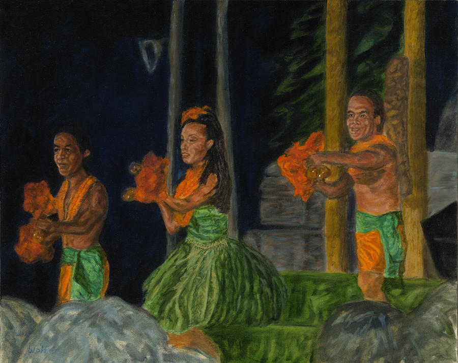 Paradise Painting - Night at the Luau by Michael Allen Wolfe