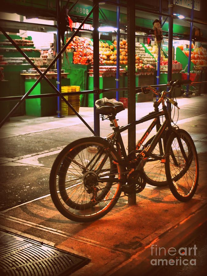 Night Bike - Life in New York Photograph by Miriam Danar