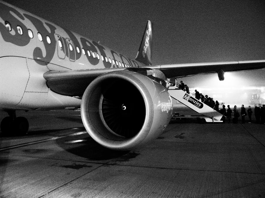 Airplane Photograph - Night Boarding by Preston Reed