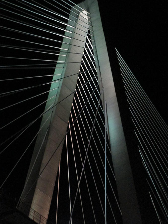 Night Bridge 1 Photograph by Randall Weidner