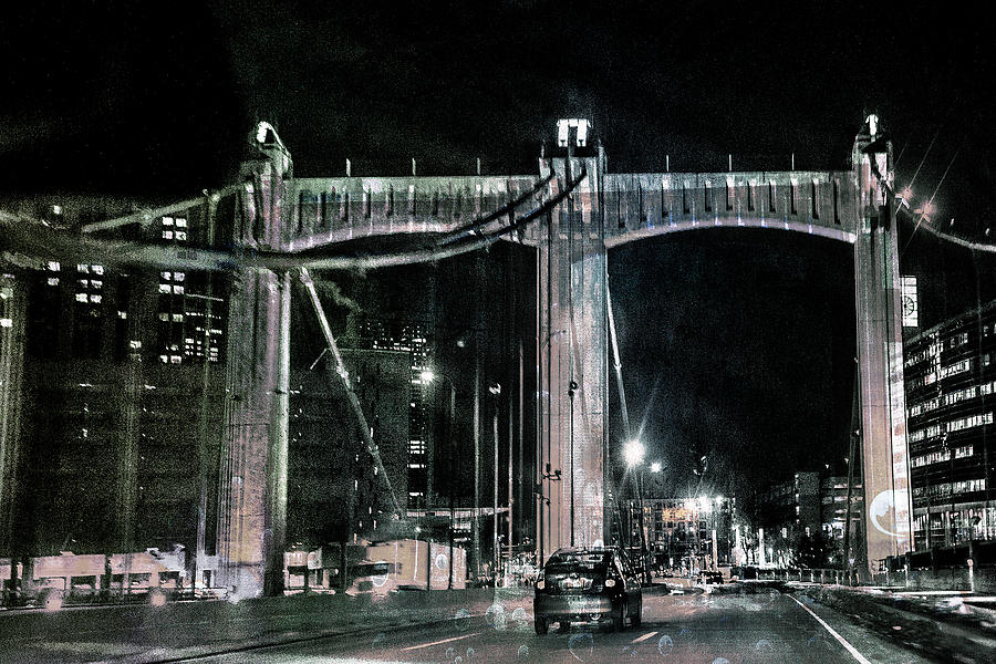 Night Bridge Digital Art by Susan Stone