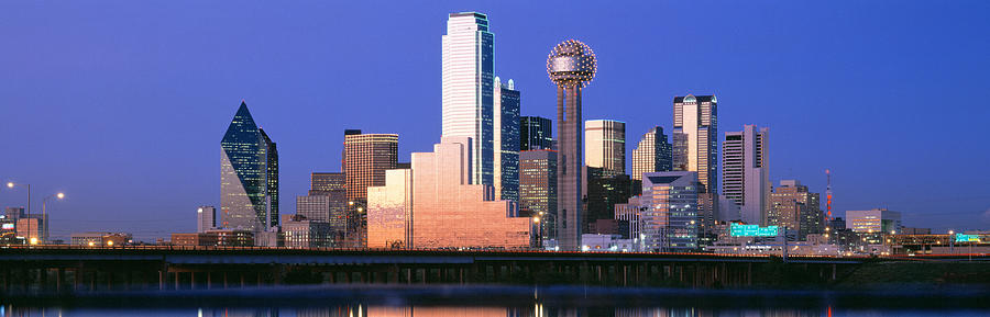 Architecture Photograph - Night, Cityscape, Dallas, Texas, Usa by Panoramic Images