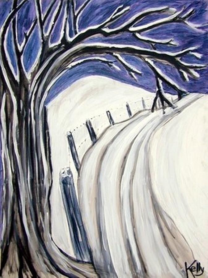 Winter Painting - Night Crossing by T Byron K