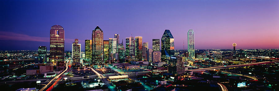 Dallas Photograph - Night, Dallas, Texas, Usa by Panoramic Images