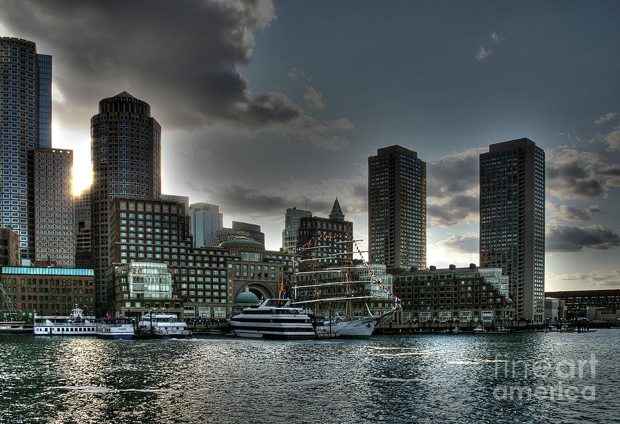 Night Fall at The Harbor Photograph by LR Photography