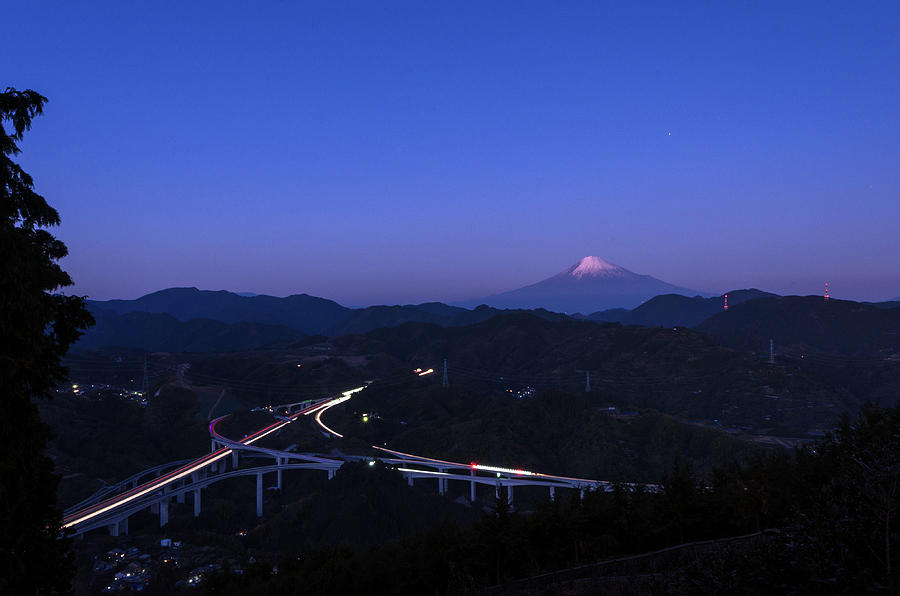 Night Falling On Mount Fuji Photograph by Bygmacfly
