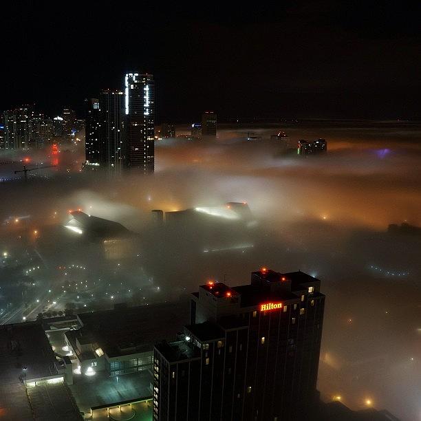 Night Fog Over Miami Photograph by Joel Lopez
