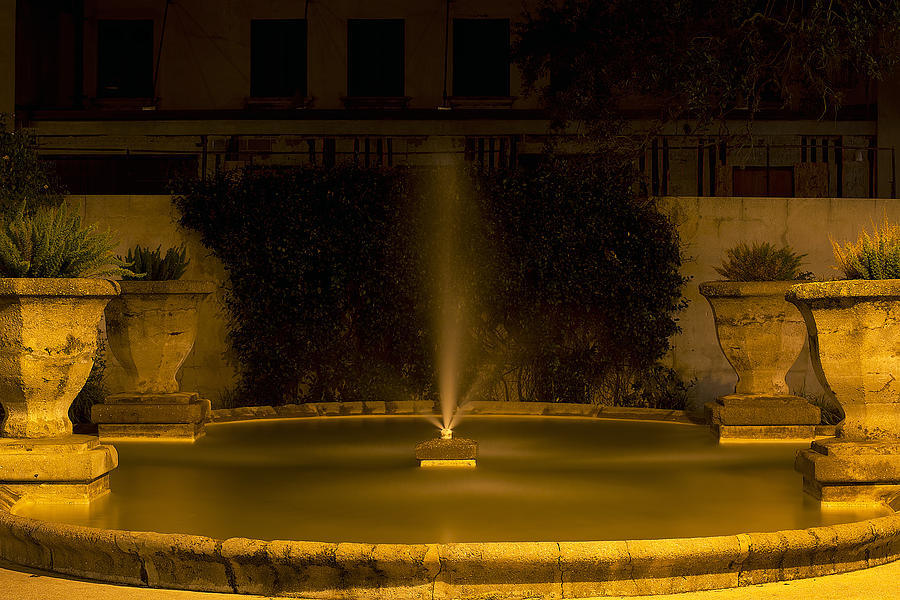 Night Fountain Photograph by Kenneth Albin