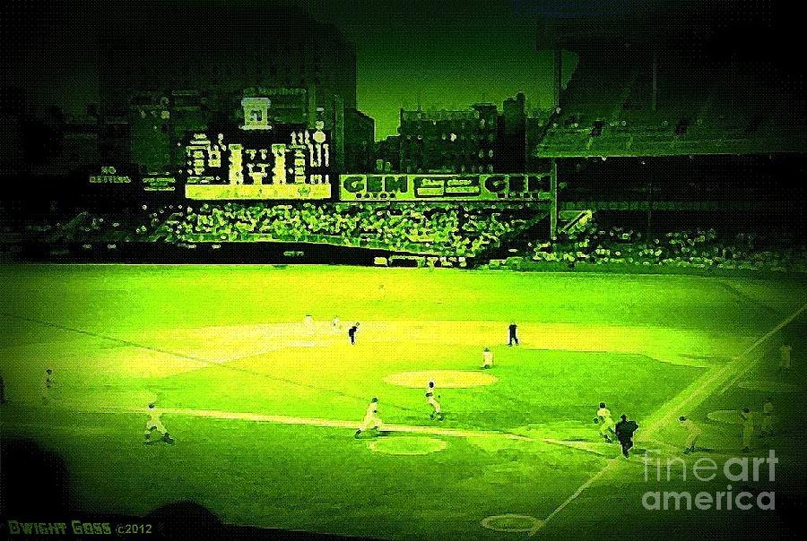 Night View Of Yankee Stadium In The 1950's by Dwight Goss