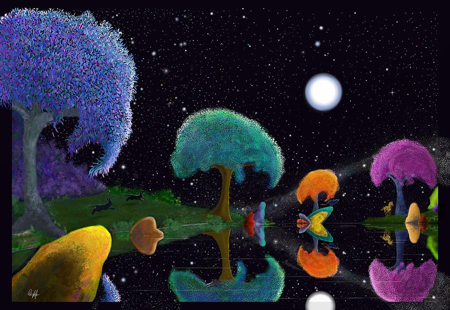 Tree Digital Art - Night Games by Douglas Day Jones