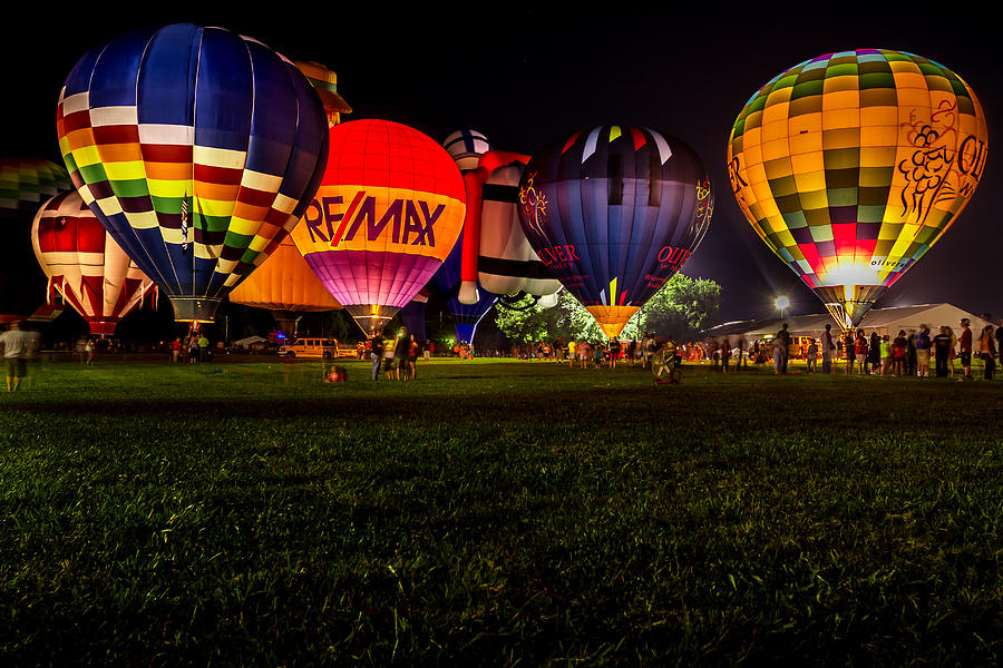 Balloon Photograph - Night Glow by Ron Pate