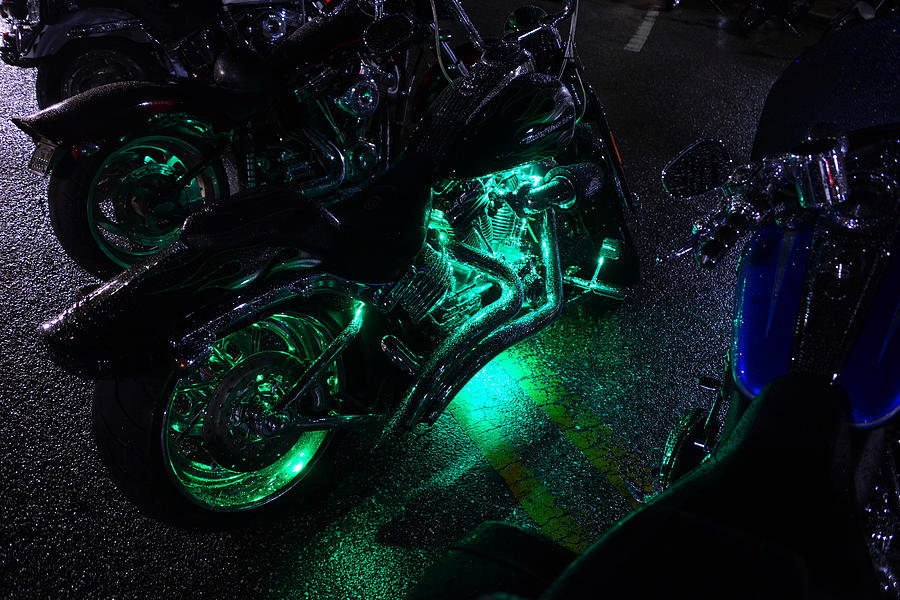 Night Harleys Photograph by David Lee Thompson