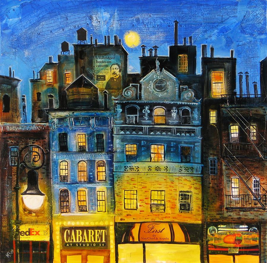 Night in New York Painting by Mikhail Zarovny