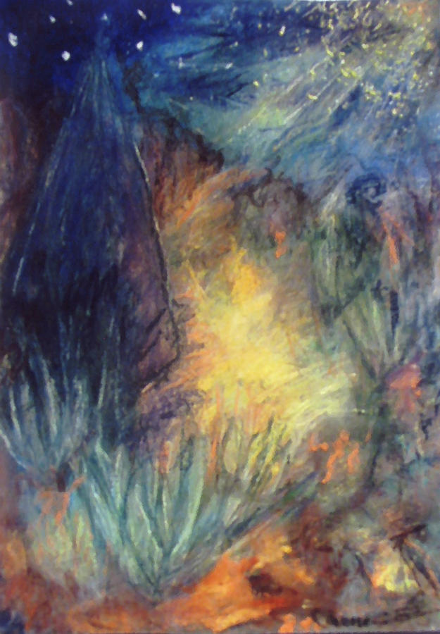 Night in the Desert 1 Painting by Studio Tolere