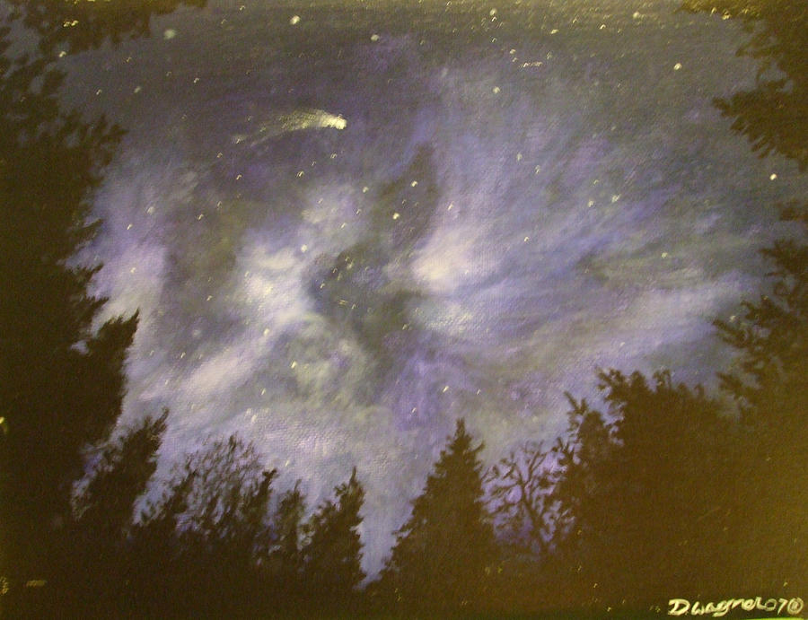 Night in the forrest Painting by Dan Wagner