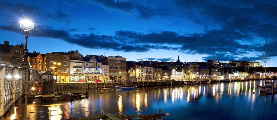 Night in Whitby Photograph by Gouzel -