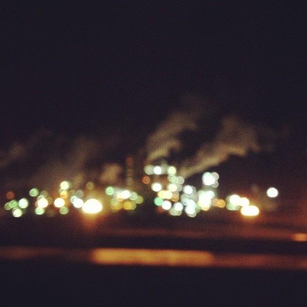 Landscape Photograph - Night Industry by Rebecca Guss