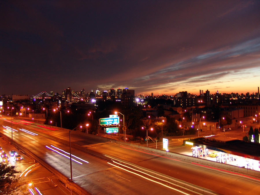 night is coming over the BQE in NYC Photograph by Mieczyslaw Rudek