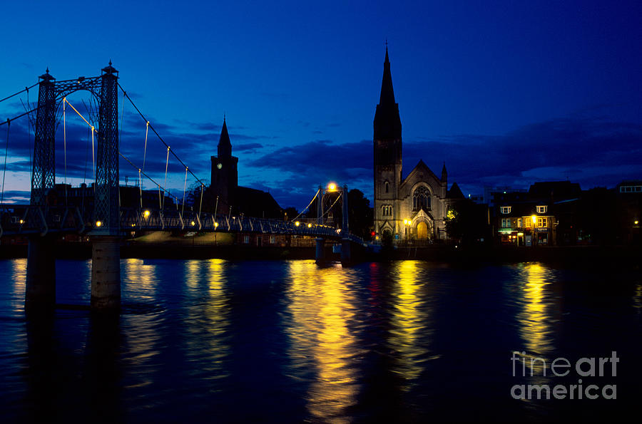 Night lights in Inverness Photograph by Riccardo Mottola