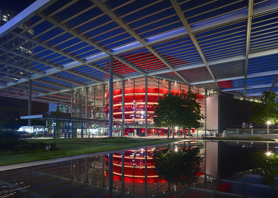 Night Lights of the Winspear Opera House - Dallas Photograph by Mountain Dreams