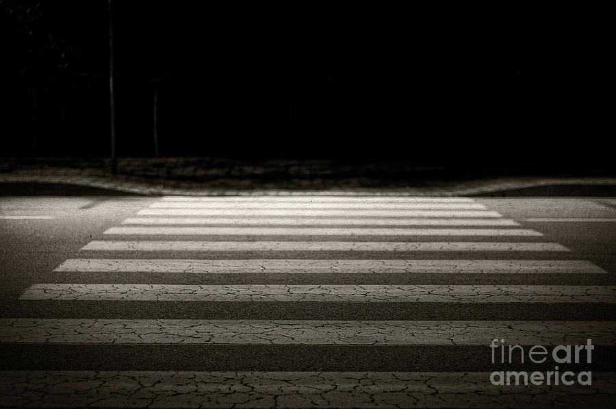 Nightlights Photograph - Night lights - pedestrian crossing by Giuseppe Ridino