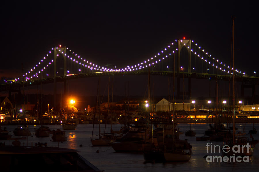 Bridge Photograph - Night Lights by Ray Konopaske
