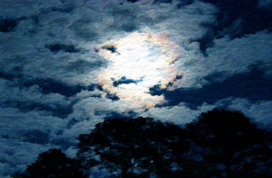 Night Moon Painting by Morgan Carter