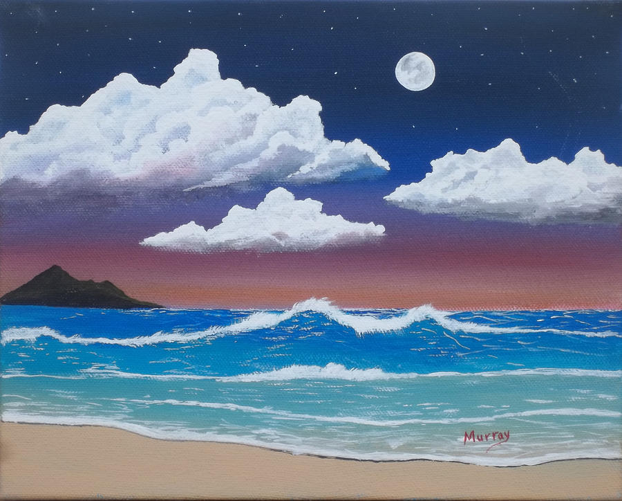 Night Ocean Painting by Gregory Murray