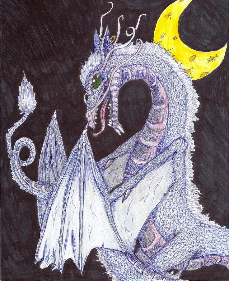 Night of the Dragon Drawing by Joshua Massenburg - Pixels