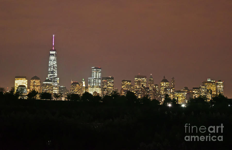 Night on NYC skyline Photograph by PatriZio M Busnel