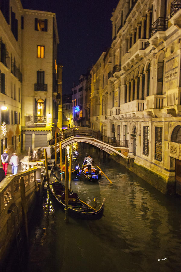 Night on the Canal - Venice, Italy Photograph by Madeline Ellis