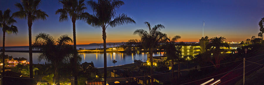 Newport Beach Photograph - Night over Newport Beach Panorama by Harold Vaagan 