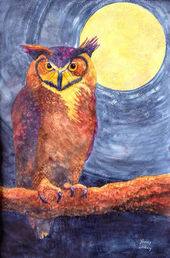 Night Owl Painting by Nancy Jolley