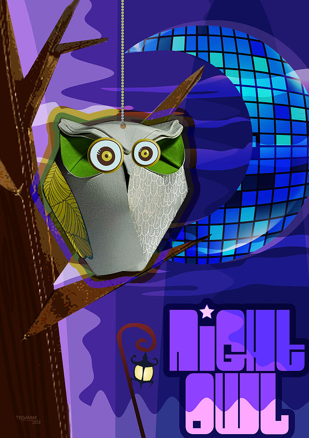 Owl Digital Art - Night Owl by Trishagni Naik