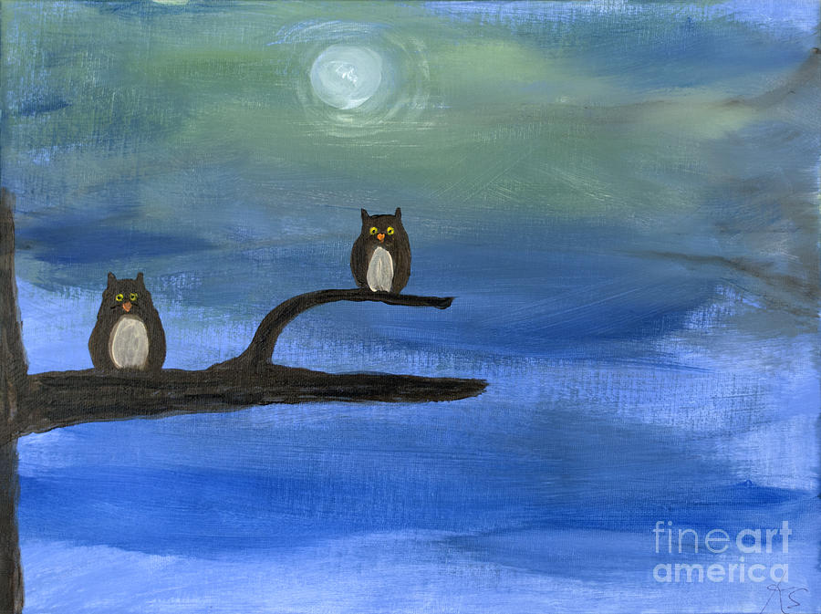 Night Owls Painting by Katy Lord Nguyen Pixels