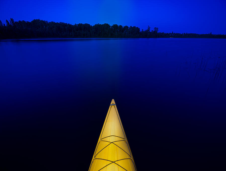 Boat Photograph - Night Paddle by Steve Gadomski