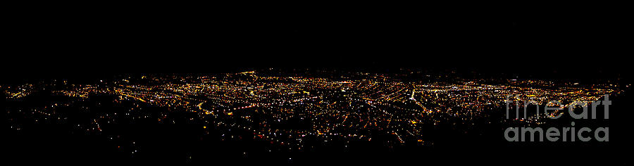 Architecture Photograph - Night Panorama Of Cuenca Ecuador by Al Bourassa