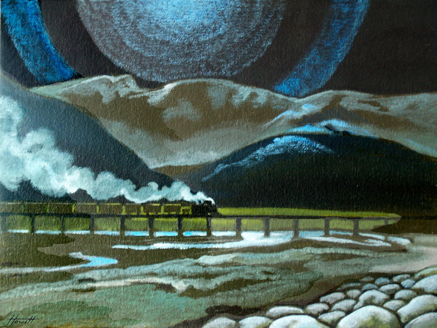 Vintage Painting - Night Passage - WW480 Steam by Patricia Howitt