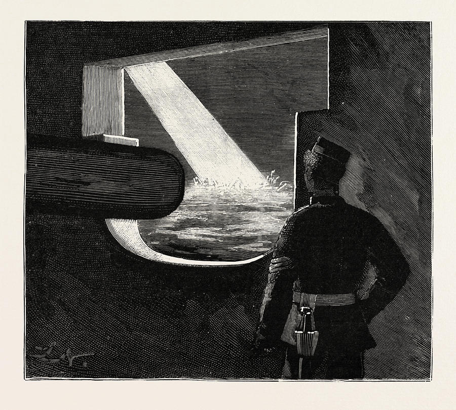 Vintage Drawing - Night Quarters On Board A Man Of War, The Target by English School